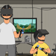 Bobs Burgers explique à quel point la réalité virtuelle peut être terrible, parfois 1 Une capture d'écran montre Bob et son fils cadet portant des casques VR.